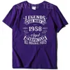 T-shirt maschile 65 anni Auto classica retrò 1958 Legend per maglietta del 65 ° compleanno Nato nel 1958 Citazione di 65 anni T-shirt Top Regal2405