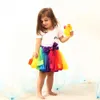 Gwae tutu vestido nuevo tutu falda falda niña 9m-8t princesa mini Pettiskirt Party Dance Rainbow Tulle Skirts Cloth Girls Children Clothing D240507