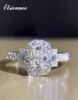 Cluster Anneaux Elsieunee 925 STERLING SIGHT Square Simulate Moisanite Zircon Wedding Engagement Anneau Trois pierres pour femmes Whol7608905