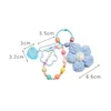 Schlüsselanhänger Lanyards Cartoon Wolle gestrickte Blumen Schlüsselketten Perlen Armband Lanyard Armband Keyring für Frauen Girl Bag Anhänger Charms Schlüsselbund Geschenk