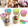 Gereedschap Ice Cream Bowl en Lepel Set servies Plastic Cartoon Ei Kegel Kinderen Fruit Sala Dessert Bowl Kleine bord Keukenaccessoires