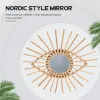 Mirrors Rattan Mirror Crafts Decor Wall Boho Huis versiering land Model Hangende vorm