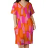 Casual Dresses Paint Brush Print Dress Womens Abstract Art Vintage Summer V Neck Eesthetic Design Big Size 5xl