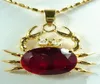 Zircone rouge cubique entier Yellow Yellow Gol Plated Crystal Crab Pendant Collier5016343