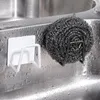Rangement de cuisine en acier inoxydable Éponges porte-traits métallique Boule de fil Organisateur outil de crochet Utilisation de la maison pour les accessoires de salle de bain