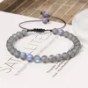 Stron Bracelet en cristal synthétique coloré Bracelet 6 mm Round Perle Moontone Bangle Reiki Bijoux Shining Gift For Women