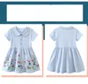 Kleidungskleid von Mädchen in Kürze für Mädchen in Kinder gestrickten Kinderkleid Cartoon Puppenkragen Prinzessin Kleid für Kinder.