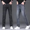 Jeans masculin classique Blue Slim Four saison régulière Pantalon denim Stretch Business Fashion Straight-Leg Pluss Tason 28-40