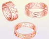 Высококачественные модные модные 8 -мм 18 -километровый розовый золото, покрытые цветочными винтажными обручальными кольцами для женщин в пустоте Anillo4472867