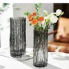 Vasen transparente Gletscherglas Vase Oberfläche plissierte Hydrokulturblüten Blüten Blumenanordnung Schreibtisch Dekoration Modernes Dekor moderne Dekor
