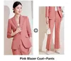 Women's Two Piece Pants Elegant Wine Formal Professional Business Suits Blazers 2024 Women OL Styles Pantsuits With And Jackets Coat Outfits