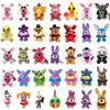 Säljer 18 cm Midnight Series Plush Toys Small Brown Bear Red Fox Broken Ear Rabbit Anime Game Peripheral Toys Födelsedagsfestival Tillbehör Dekoration