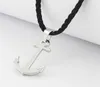 Runda Fashion IP Black Stainless Steel Sailor Anchor Pendant Necklace for Men Jewelry with Nylon Rope 201013239C7609458