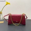 Designer de ampulheta Balencig Bag Bb Cadeia Meia Lua Bolsas de Lua Mulheres Bolsas Crossbacas Bolas de ombro Carteira Crocodilo Com rosca de couro genuíno Polsa de ampulhetas 293