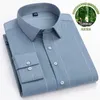 Men's Dress Shirts New mens long sle shirt bamboo fiber business casual comfort without ing high quality spring/summer fashion stripes d240507