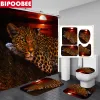 Tende da sole Orgogliose leopardo lupo 3d tende per doccia stampate 3d tende da bagno set di tende coperchio coperchio blu tappetino da bagno rosa blu tappeti piedistali