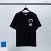 2022SS Sweatshirt Sand Sommer neuer Baumwolldruck kurzer runde Nackenpaneel T-Shirt Übergroße Farbe Schwarz Weiß 5Efty