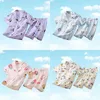 Pyjamas Summer Childrens Pyjama Set Cute Anime Cinnamon Kuromi My Melody Childrens Cardigan Korte mouwen pyjama's gemaakt door Girls and BoysL2405