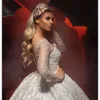 Appliques Romantische juweelbal 3D-Floral Design Trouwjurken ploegen vegen trein Backless Lace Up Bruids Jurk op maat gemaakte plus size vestidos de novia