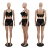 Tweede stuk broek voor dames Anjamanor Sexy Club Outfits Women S Through Lace Lingerie 2 Two-Piece Set Bralette Crop Top en Shorts Matching Sets D57-13 T240507