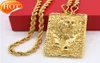Colar de 24k colar de latão banhado a ouro grande marca de leão pingente colares de pingentes artesanato requintado jóias sólidas presentes234z3841547