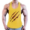 Tobs de débardeur pour hommes Summer Bodybuilding Shirts Slevel plus taille Men Best Fitness Sports Training Blood Claw Imprime I Sans Viette Y240507