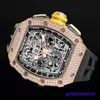 Swiss Made RM Orologio da polso RM11-03 Set di set di diamanti originale Cronografo 18K Rose Gold Diamond Set