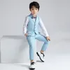 Jongens tienerjurk kinderen vest set multi color kleur chicy hosting piano performance kostuum (vest + broek + shirt + bowtie)