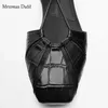Сандалии Mrxmus Dutit Fashion 2024 Summer Black Hollow Design Best Flat