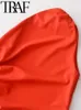 Lässige Kleiderparty sexy schwarze rote Frauen Midi Langes Kleid 2024 Sommer Ärmel und Rückenfreier asymmetrischer geruchter schlanker weiblicher Robe Y2K