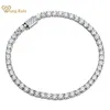 Bangle Huang Yu 925 Pure Silver Laboratory Sapphire High Carbon Diamond Wedding Tennis Bracelet Exquisite Jewelry Wholesale Q240506