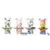 Objets décoratifs Figurines 3D graffiti ours Figurine Décoration de maison State Animal Clés de stockage étagère