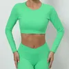 Kadınlar T-Shirt Seksi Hollow Sırtsız Uzun Slve Sportif mahsul üstü Kadın Spor giyim Gym için Kısa T-Shirts ile Top Paded Lady Shirt T240507