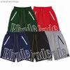 Original 1:1 High Quality Designer Shorts for Rhuder Spring/summer New Trendy Brand Reflective Letter Print Mens Casual Drawstring Sports Split Shorts Pants