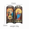 Decor Orthodox Icons Catholic Wood Jesus Virgen Maria Double Screen Ornaments Christ Church Utensils Religious Figure Gift