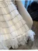 パーティードレスフランスの気質スパンコールの花刺繍メッシュスリムフェアリードレスラグジュアリーデザインサマーショートリーブフリルケーキローブ
