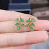 Stud Earrings YULEM Fashion Style Simple Natural Emerald Studs Silver 925 Jewelry Gemstones For Women Leaf Dating