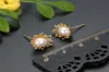 Boucles d'oreilles de perles étalon d'eau douce d'eau douce pour les femmes bijoux de mode de fête belle feuille de fleur8338502