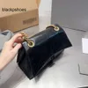 Balencig Le Cagole Hourglass Black Bag Crossbody B Handväska Kedjeväska Stor krossad kalvskinn Läder axelväskor Fashion Letter Gold Hårdvara Flap Magnetic Ha 1eti