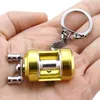 Keychains Alloy Fishing Reel Drum Pendant Keychain Key Ring Outdoor Small Tackle Mini Miniature Sea Spinning Wheel