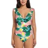 Wzmocnienie strojów kąpielowych dla kobiet 2024 Kobiety seksowne jedno kawałki stroju kąpielowa żeński motyl kwiatowy vintage druk monokini kostium kąpieli plażowy