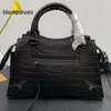 Balencig le Cagole mini sac Neo Classic City Sacs Small Sac à main Crocodile noir en relief Cross Bady Smooth Calfskin épaule Luxurys Designer portefeuille Purs 35ig