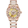 Ceramiczny zegarek damski 2024 NOWOŚĆ Women Mały i luksusowy urok Full Diamond Full Sky Star Mechanical Watch