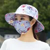 Beretti a scialle di tè che raccoglie il cappuccio alla moda proteggere il collo anti-uv maschera largo cappello di crema solare unisex