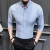 Chemises habillées masculines nouvelles chemises pour hommes coréens slim fit mi-dorm mins mascula