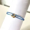 Mode 316L EEFS Rostfritt stål Trinity Ring String -armband Tre ringar Handband Pararmband för kvinnor och män Fashion Jewwelry Fa S S S S