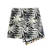 Spódnice Drukuj mini spódnica Kobieta Asymetryczna pareo krótka dla kobiet Tassels High talia Vintage Boho Summer Beach