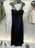 Abiti casual 2024 Bazaleas Party Black Black Ruched Long Domani sexy Midi senza schiena Summer Spaghetti Cinghie Night Officiale