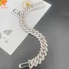 Jóias de moda dois tons 925 Sterling Silver Luxury Hip Hop Iced Out VVS Moissanite Cuabn Link Bracelets Chain