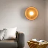 Wandlampe nordische moderne Lampen Nature Massivholz Körper Runde Teller Leuchten LED Schlafzimmer Korridor Einfache Heimatkoration Design Leuchte